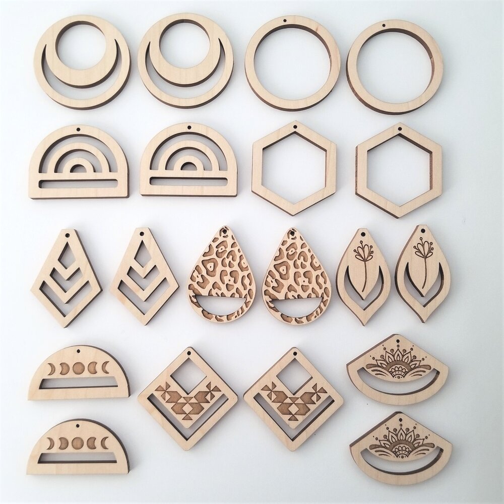 Best sellers starter pack - 10 pairs of wooden earrings — Robots and Laser  Beams